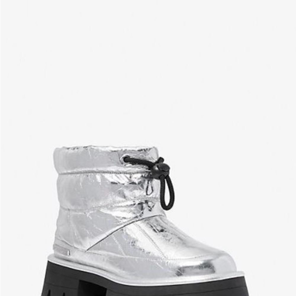 Michael Kors Silver Quilted Ankle Boots